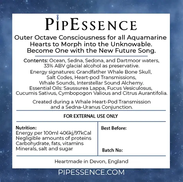 Thumbnail: The PipEssence Sedna's Whale Song essence,  back label