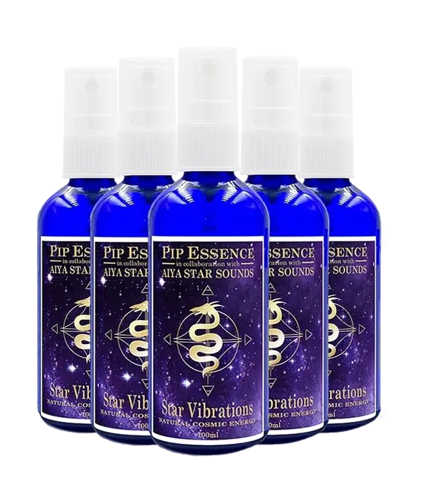 Thumbnail: The PipEssence Star Vibrations essence, 100ml blue glass bottle with atomiser - group