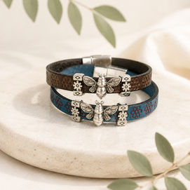 Custom leather bracelets in 100% leather