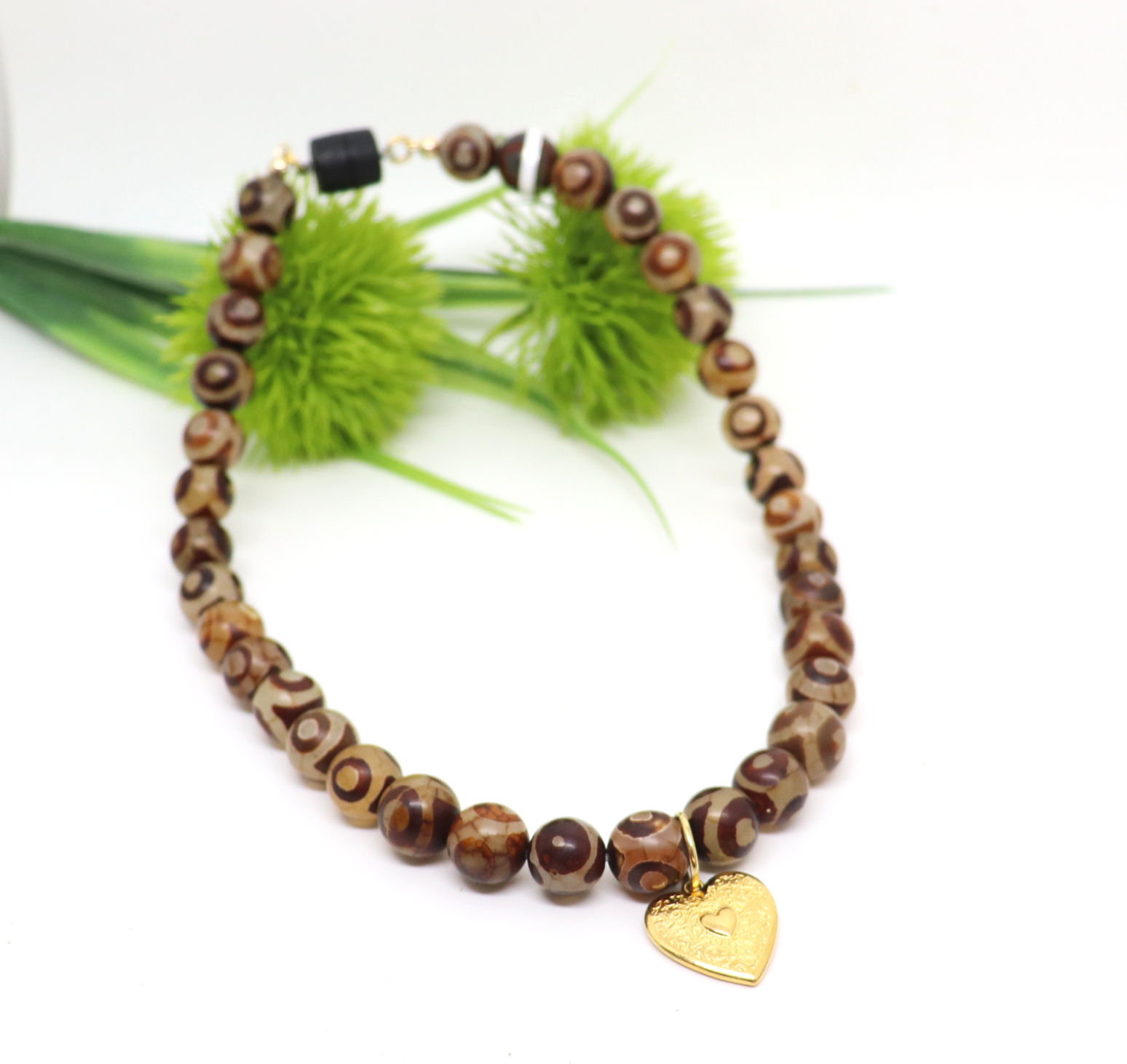 Stone Necklace-Tibetan Gold