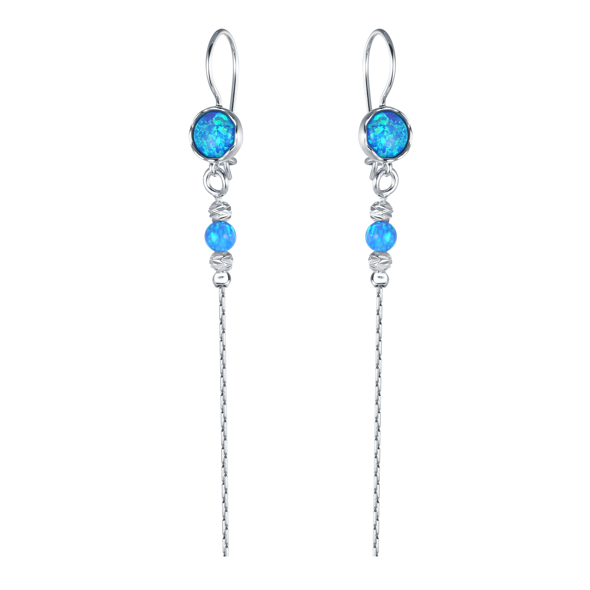Opal Chain Drop Earrings