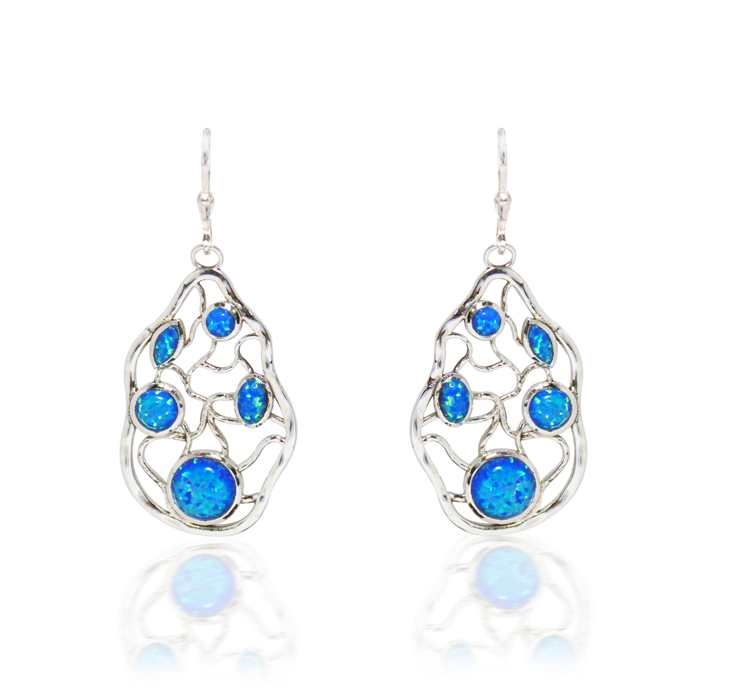 Blue Opal Maze Earrings