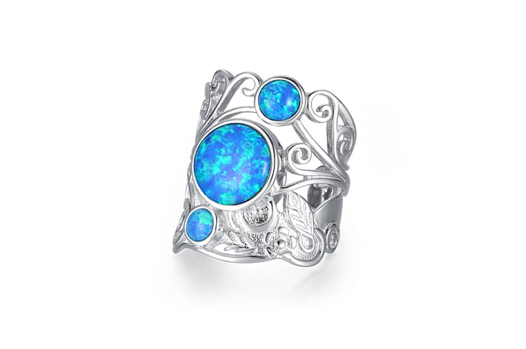 Three Opal Adjustable Ring
