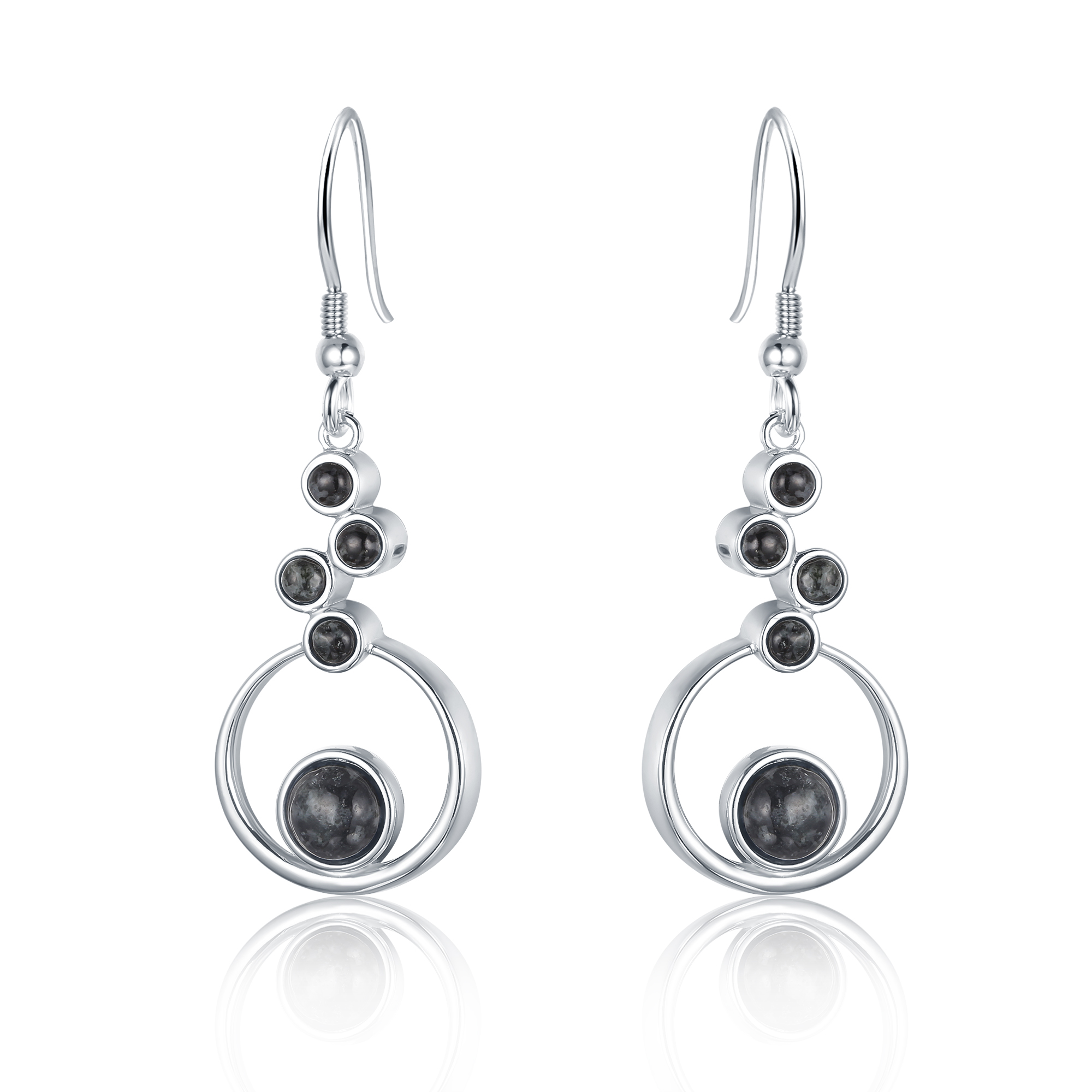 Multi Circle Granite Earrings