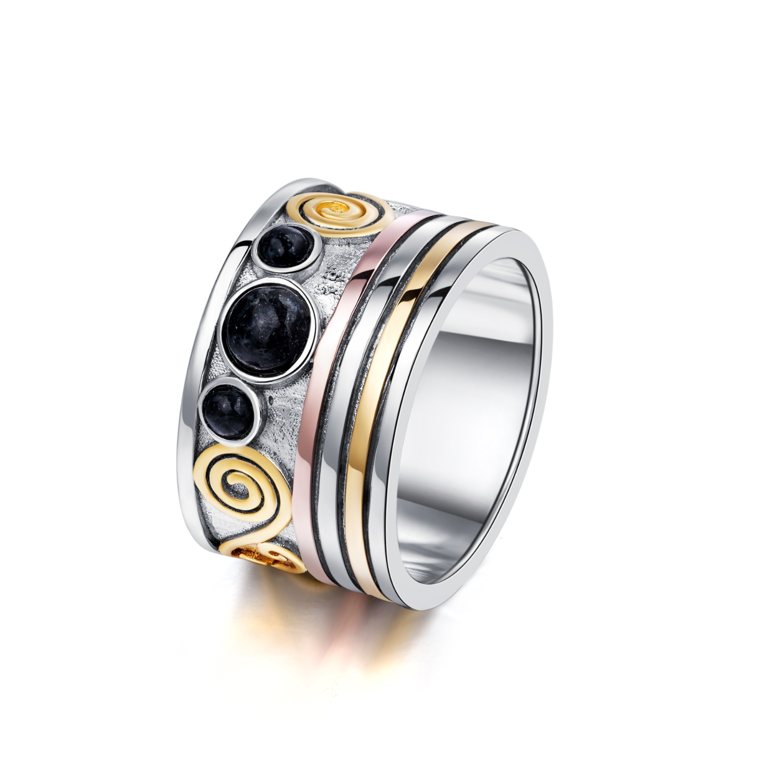 3 Stone Swirl Ring
