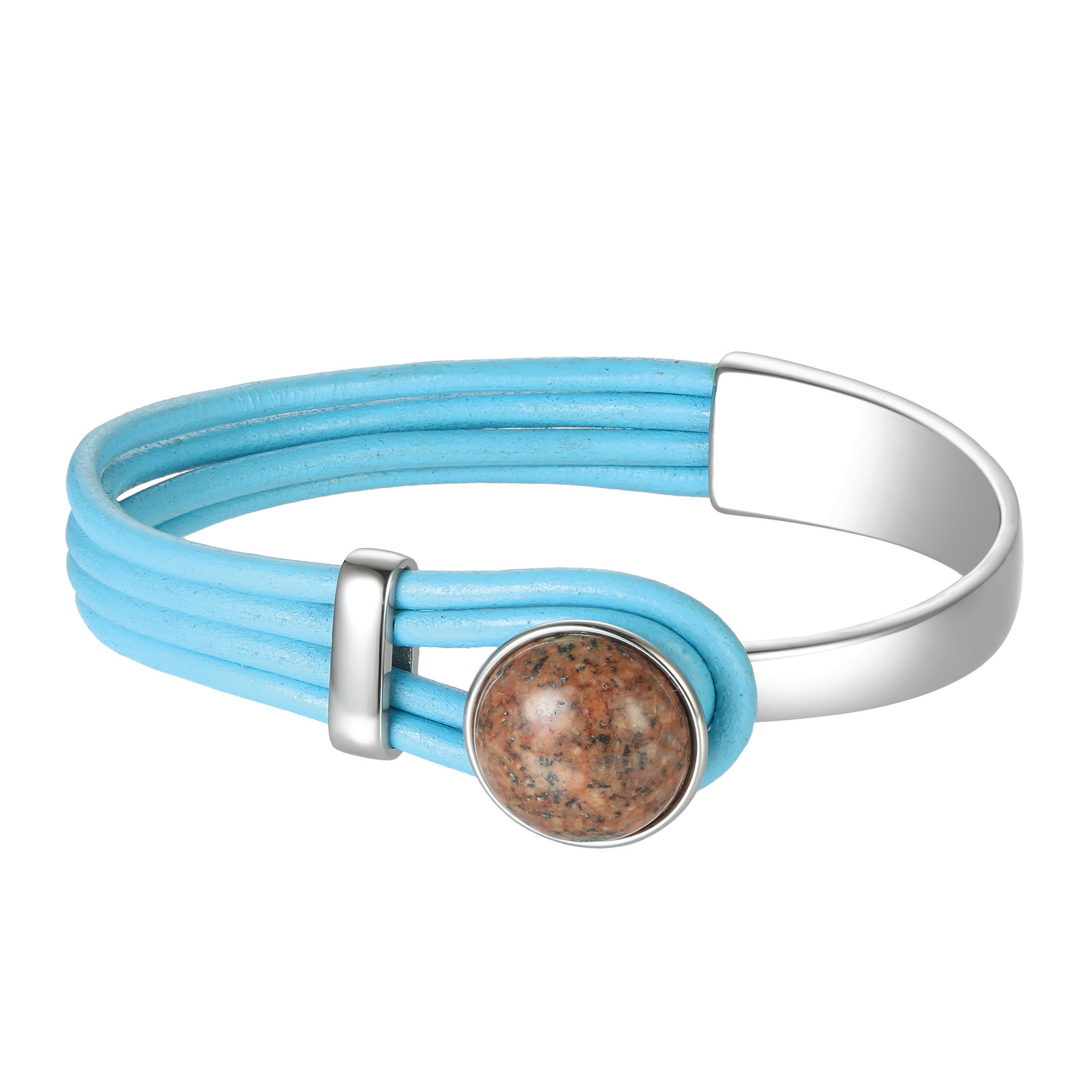Leather and Granite Bracelet
