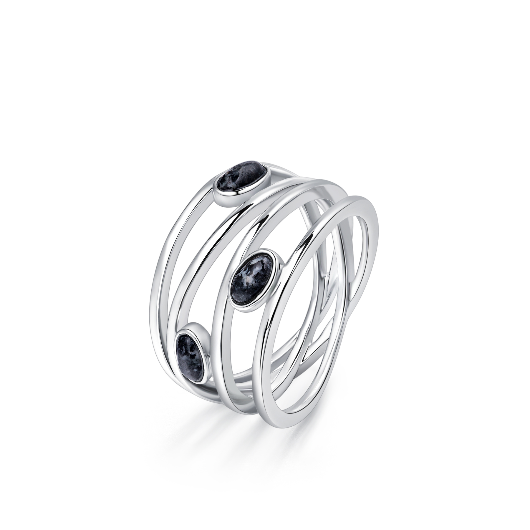 Silver Lines Granite Ring