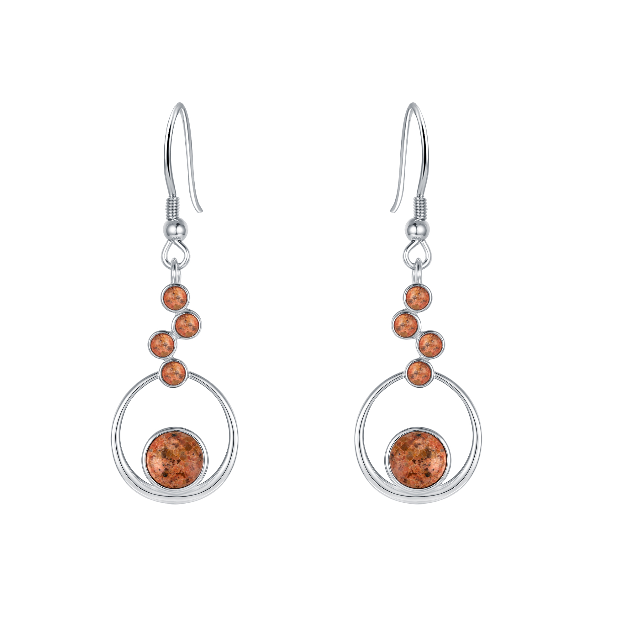 Multi Circle Granite Earrings