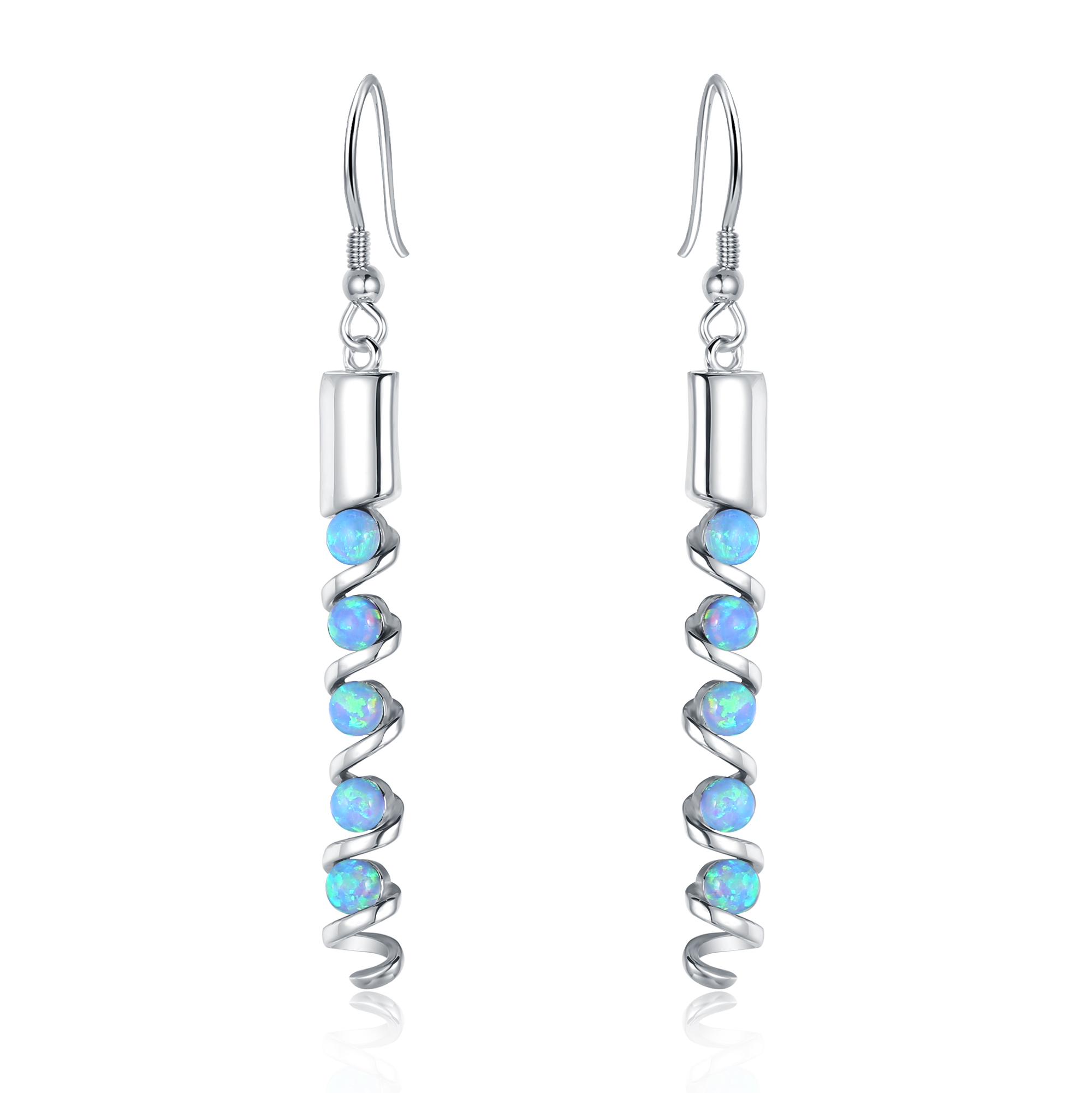 Corkscrew Opal Earrings
