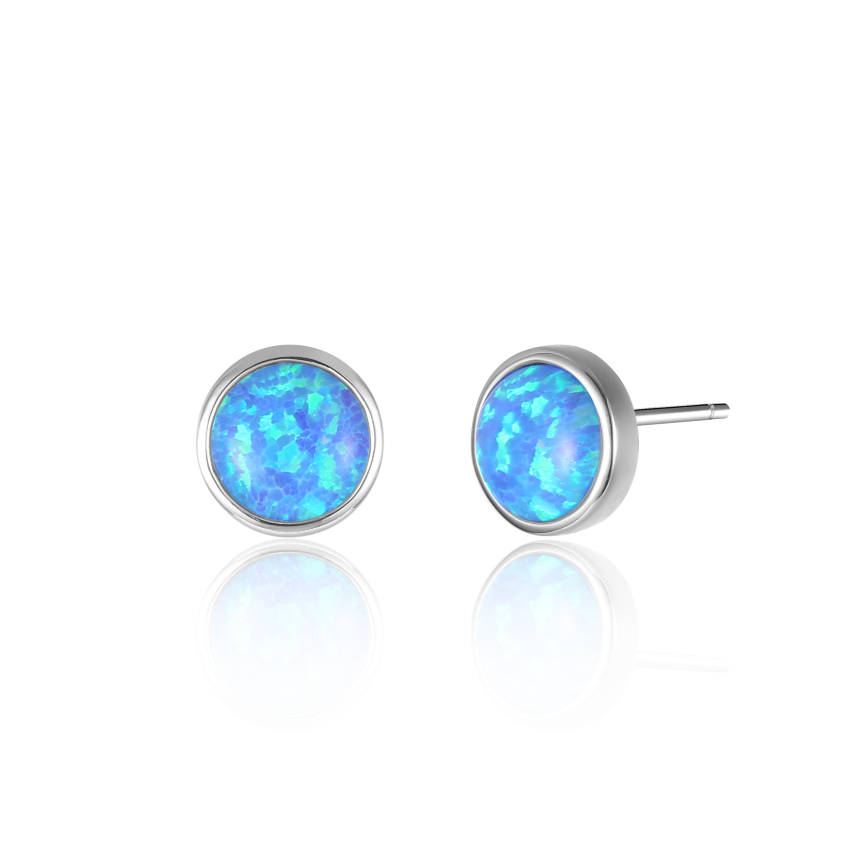 Round Opal Studs
