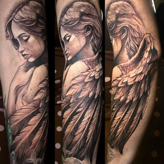 angel tattoo, meaningful tattoo