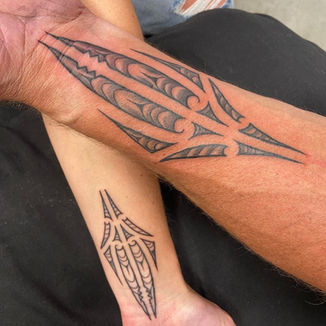 Ta Moko, his n hers tattoo, his & hers tattoo, maori design, koru