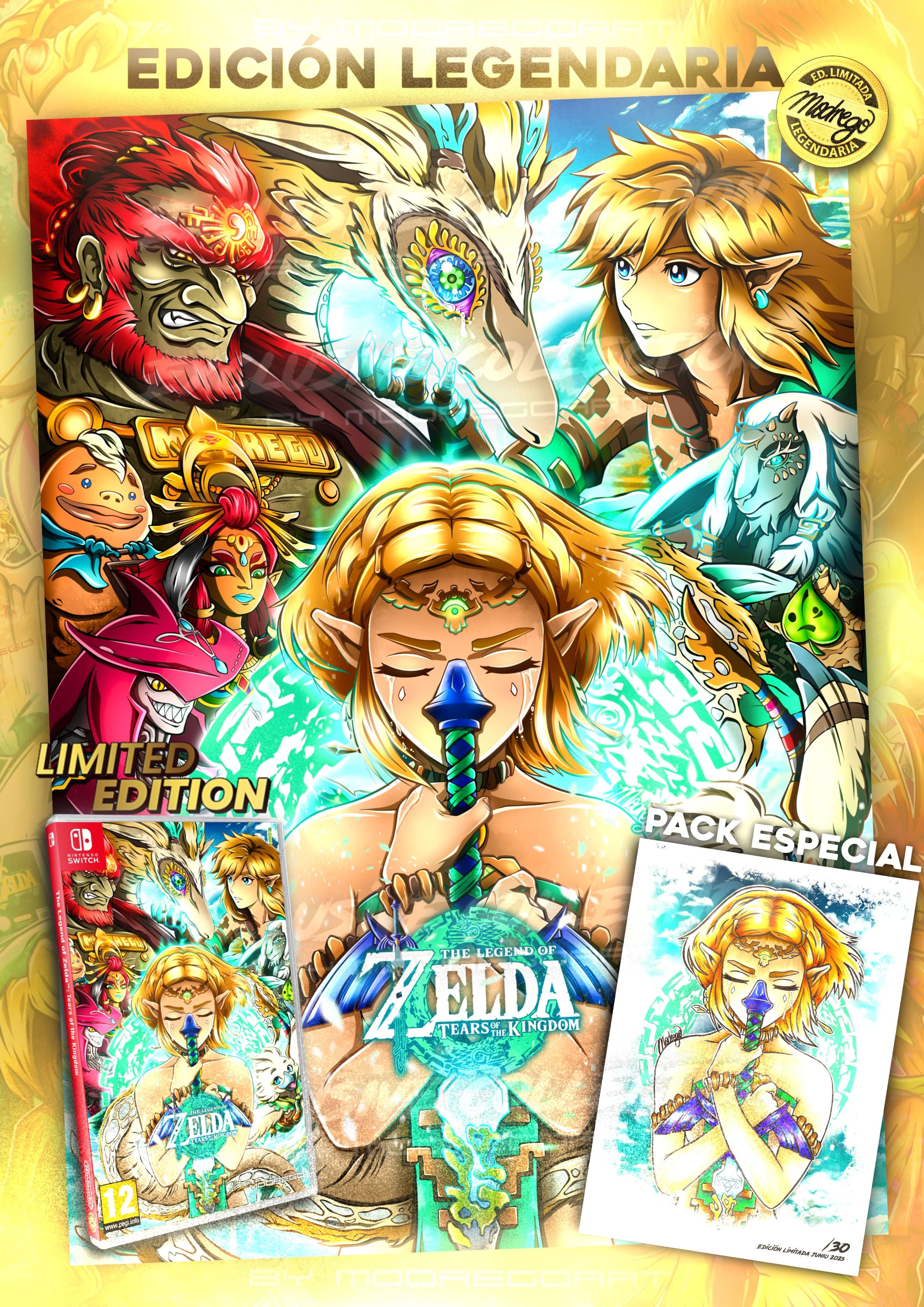 TEARS OF THE KINGDOM + BOCETO + CARÁTULA SWITCH