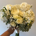 White rose and ranunculus bouquet