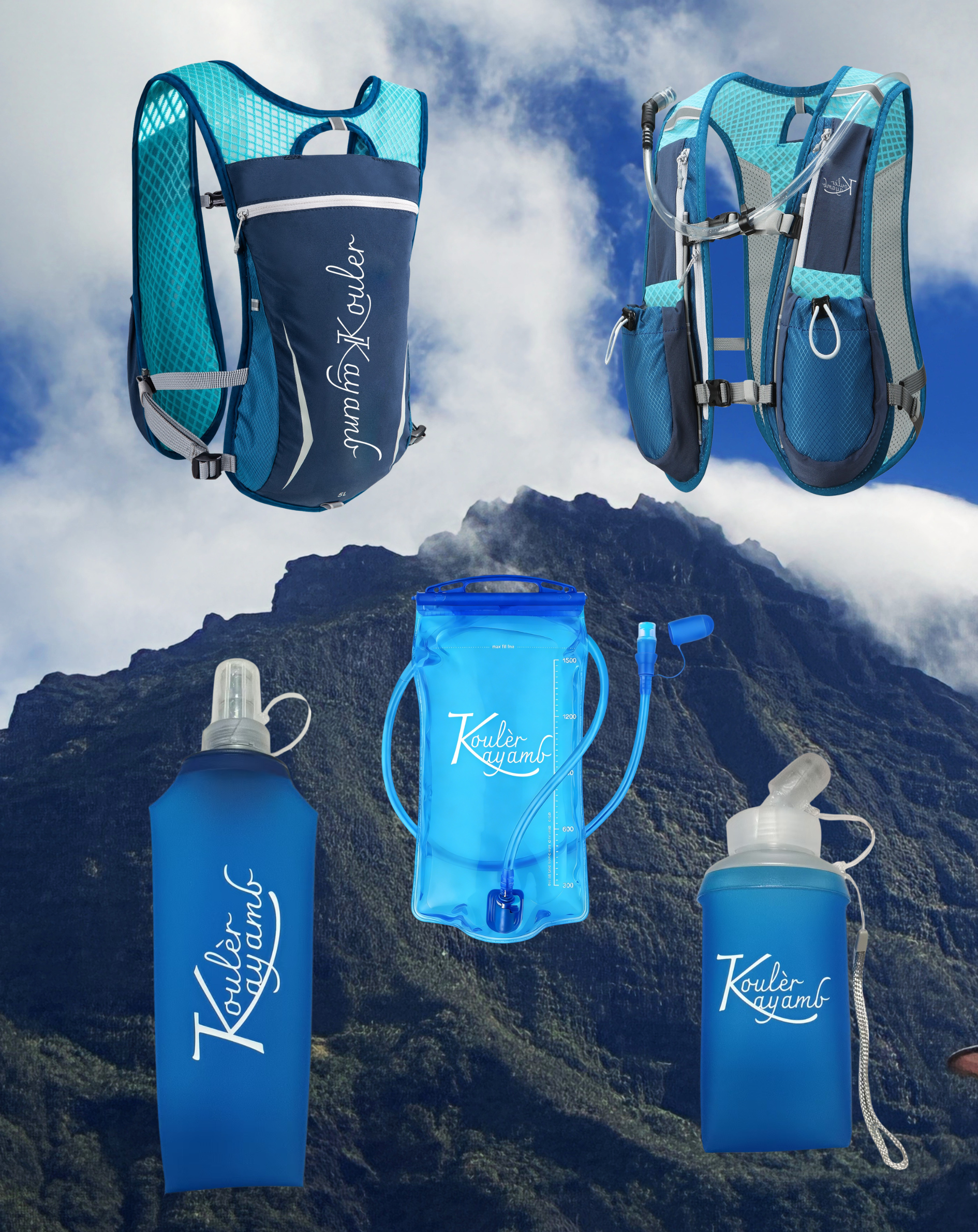 Gilet d'hydratation Vytal Trail de Koulèr Kayamb complet
