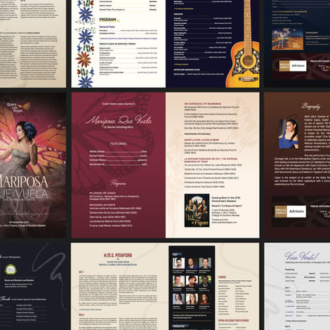 Collection of event program layouts.