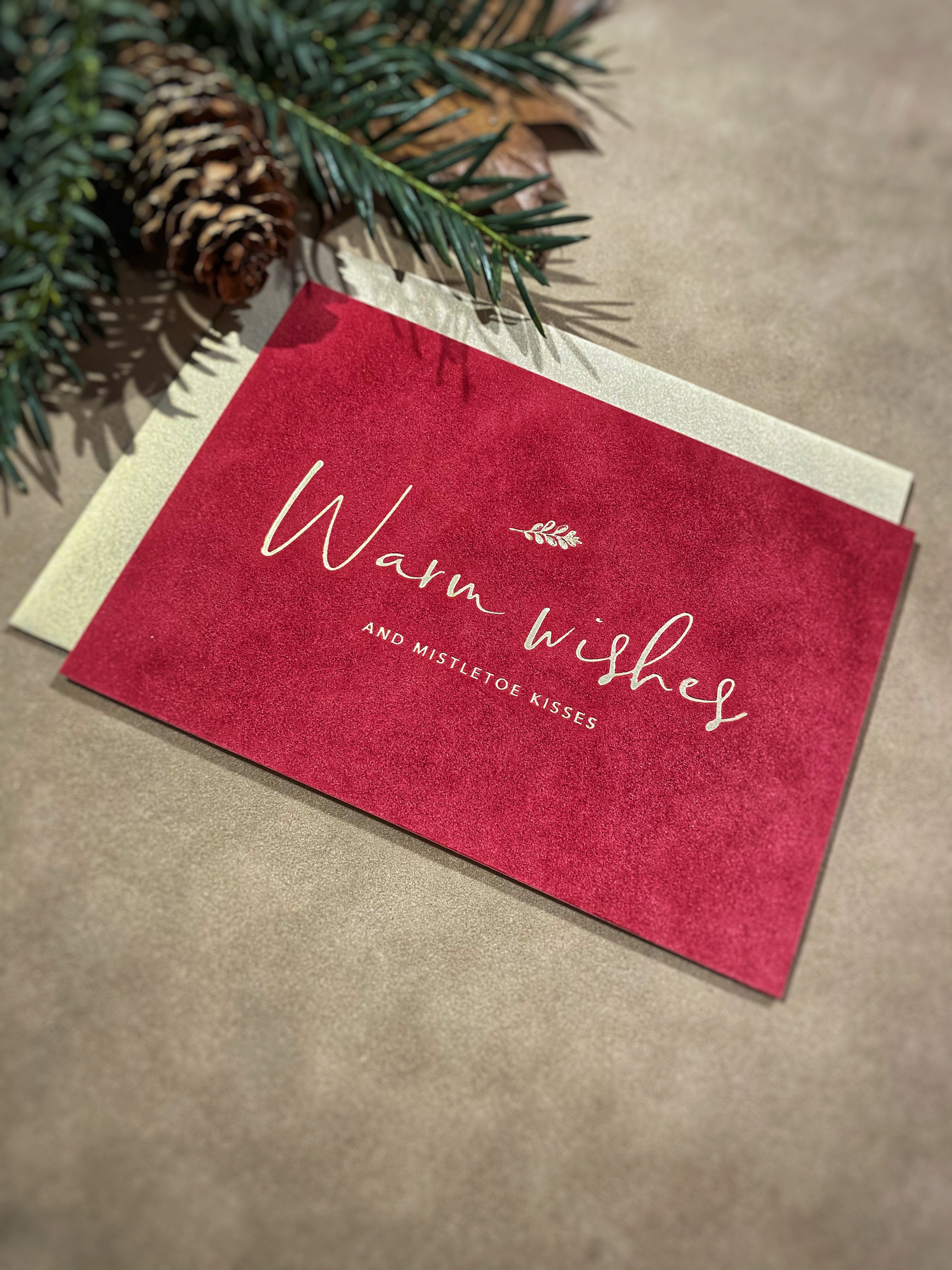 Warm wishes | velvet kerstkaart