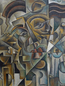 A cubist portrait of the artist.