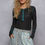 Thumbnail: POL Solid Cut & Sew Knit Mix Top