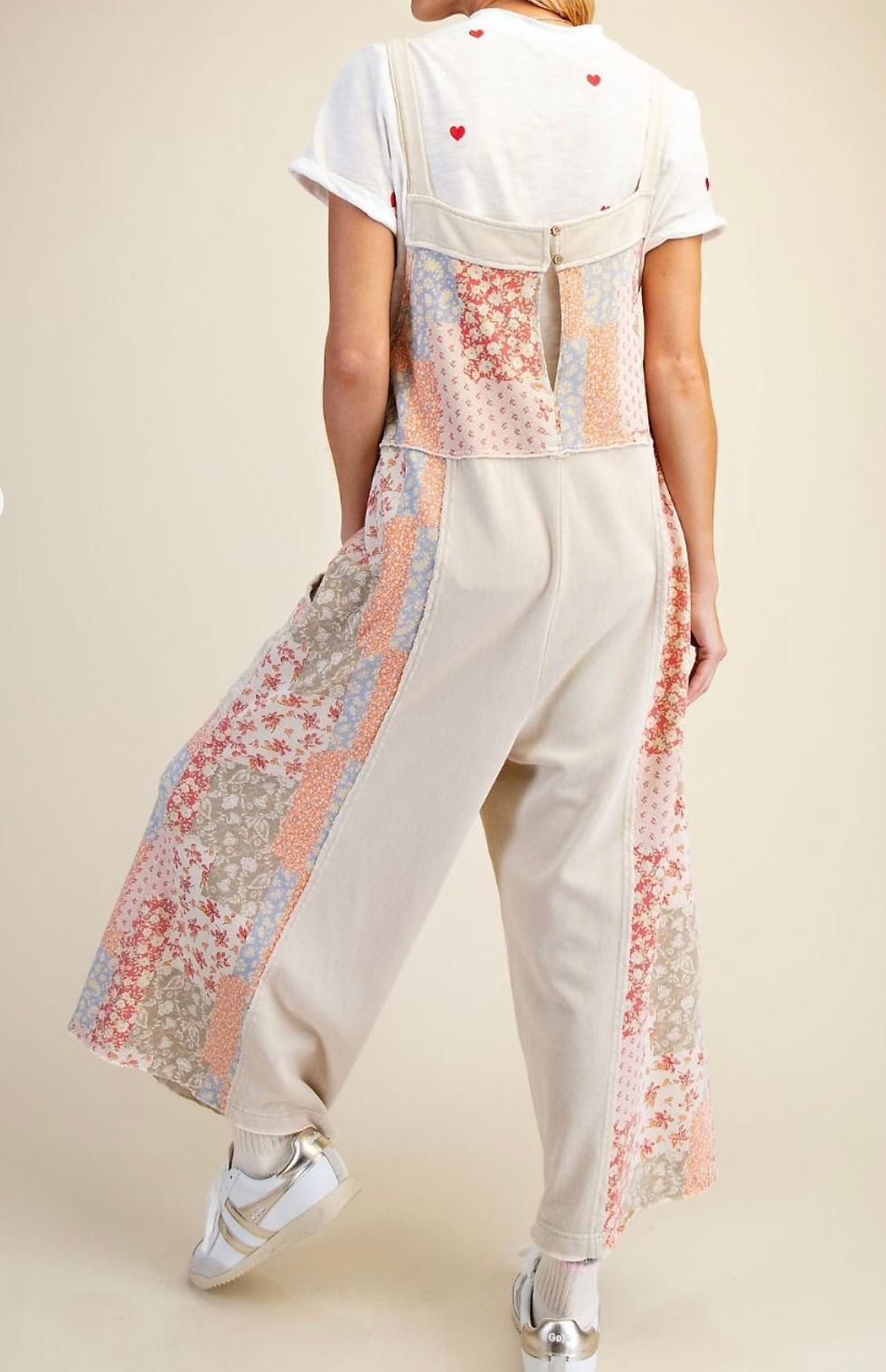 Thumbnail: Patchwork Print Washed Terry Jumpsuit