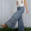 Thumbnail: Flared Ruffle Hem Crop Denim