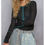 Thumbnail: POL Solid Cut & Sew Knit Mix Top