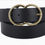 Thumbnail: Double Circle Buckle Leather Belt