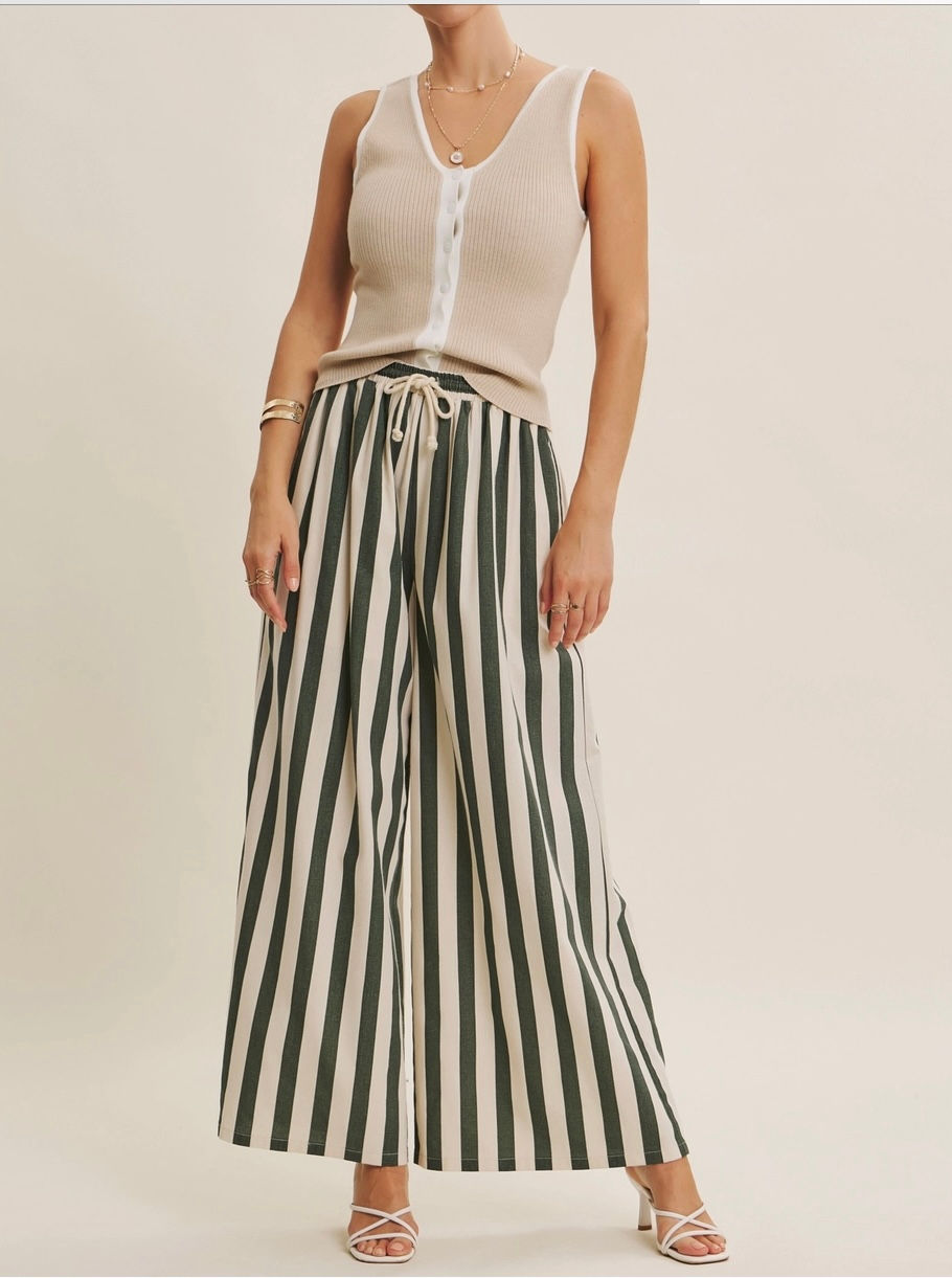 Thumbnail: Modern Stripe Soft Linen Resort Pants
