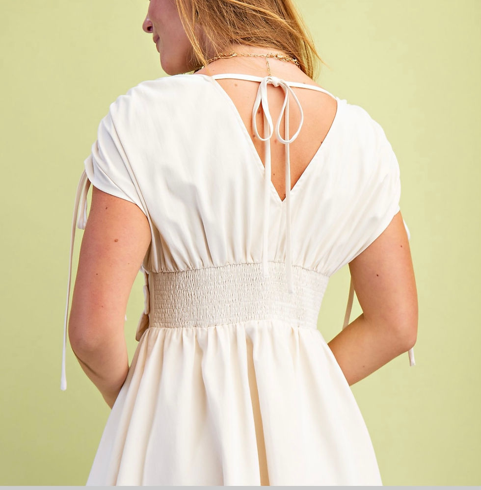 Thumbnail: Foral Applique V-neck Dress