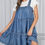 Thumbnail: Square Neck Tiered Chambray Denim Dress