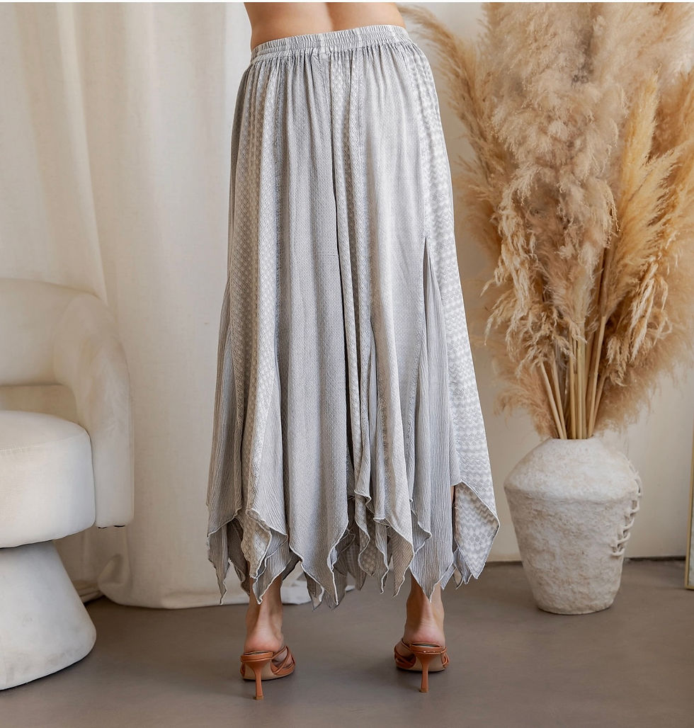 Thumbnail: Artisan Bohemian Patchwork Handkerchief Maxi Skirt