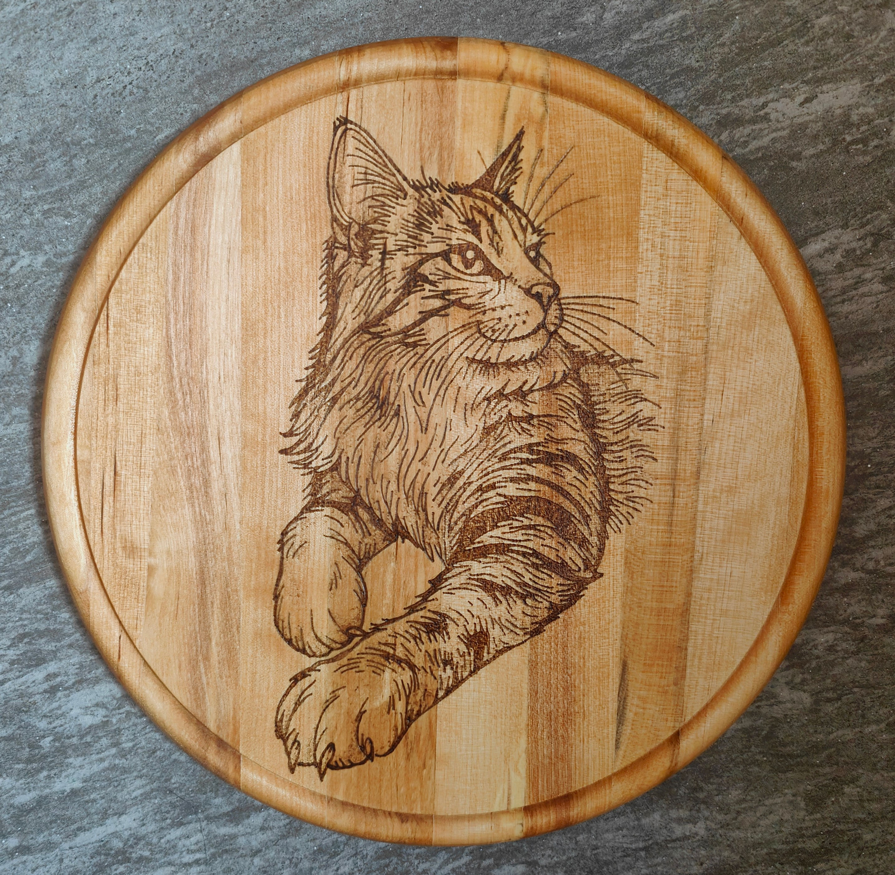 Rundes Schneidebrett Katze