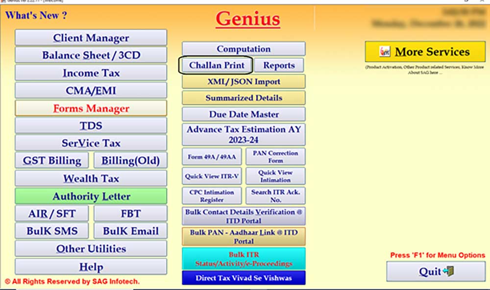 Genius Challan Print Option