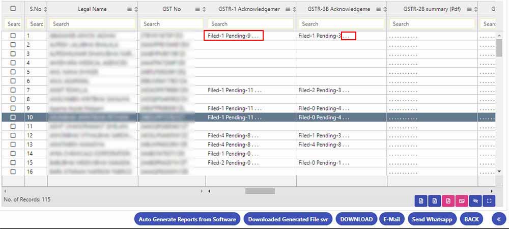 Gen GST  Software Facility Filed or Pending