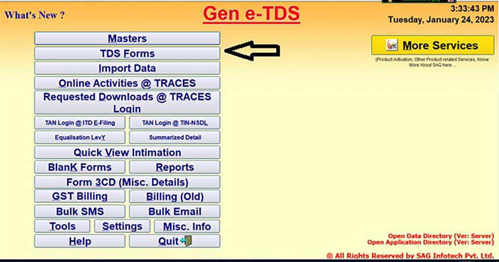 Gen TDS Software Dashboard