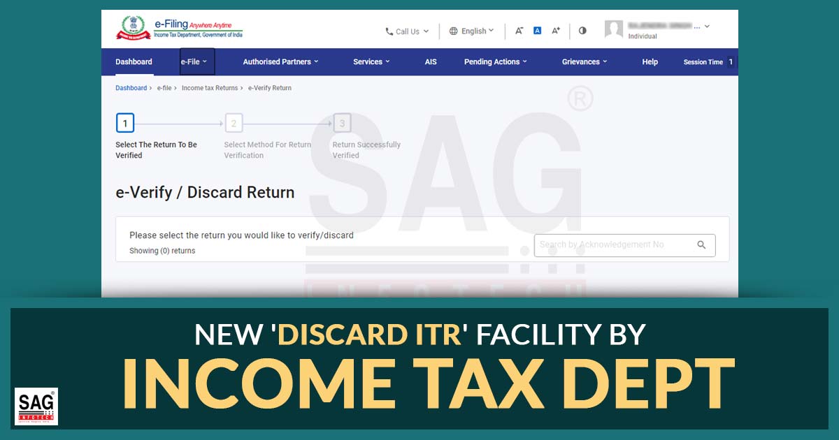 New 'Discard ITR' Facility By Income Tax Dept