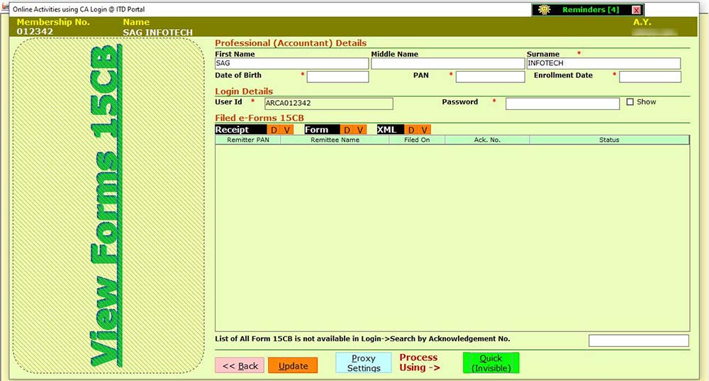 Check the Forms of 15CB