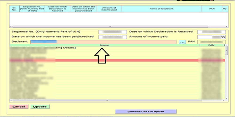 Gen TDS Details of Income Paid and Credit in Form 15H