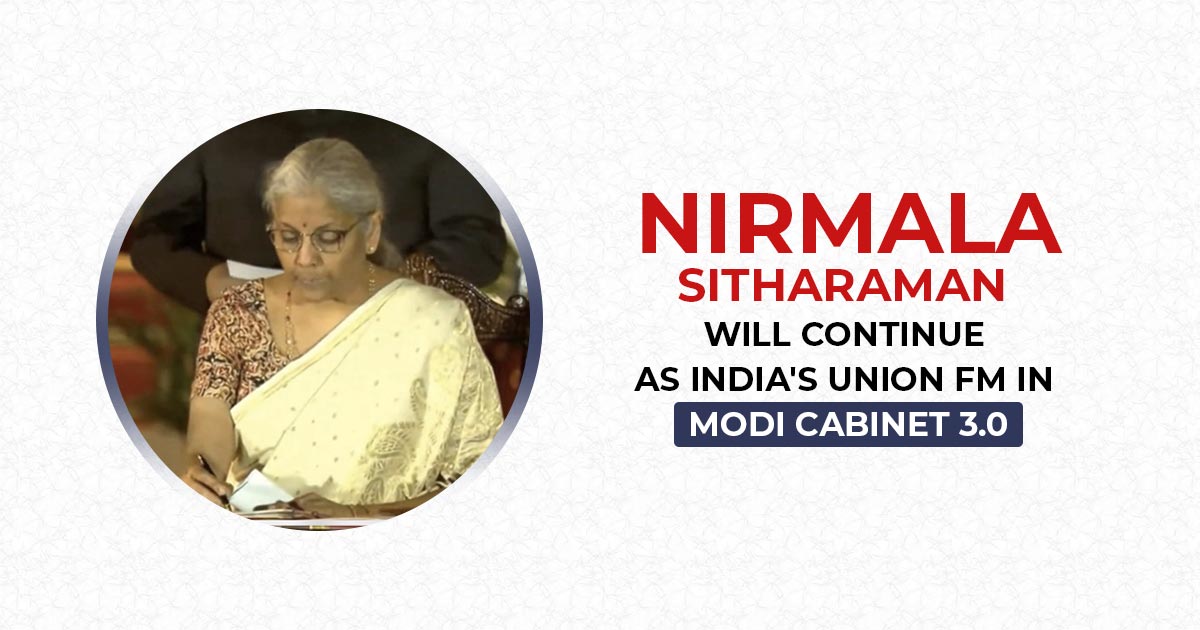 Nirmala Sitharaman India's Union FM in Modi Cabinet 3.0