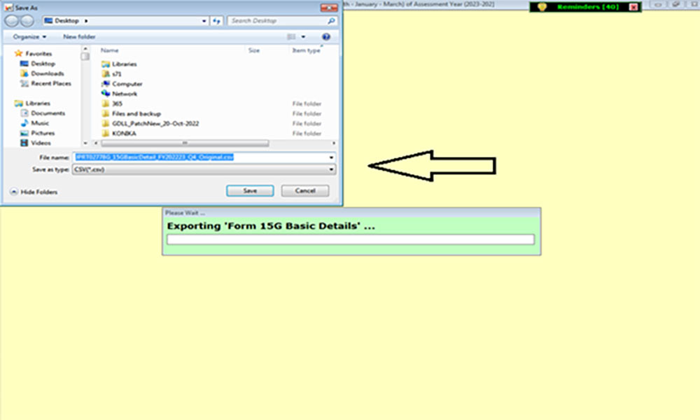 Gen TDS Save File of 15G Form
