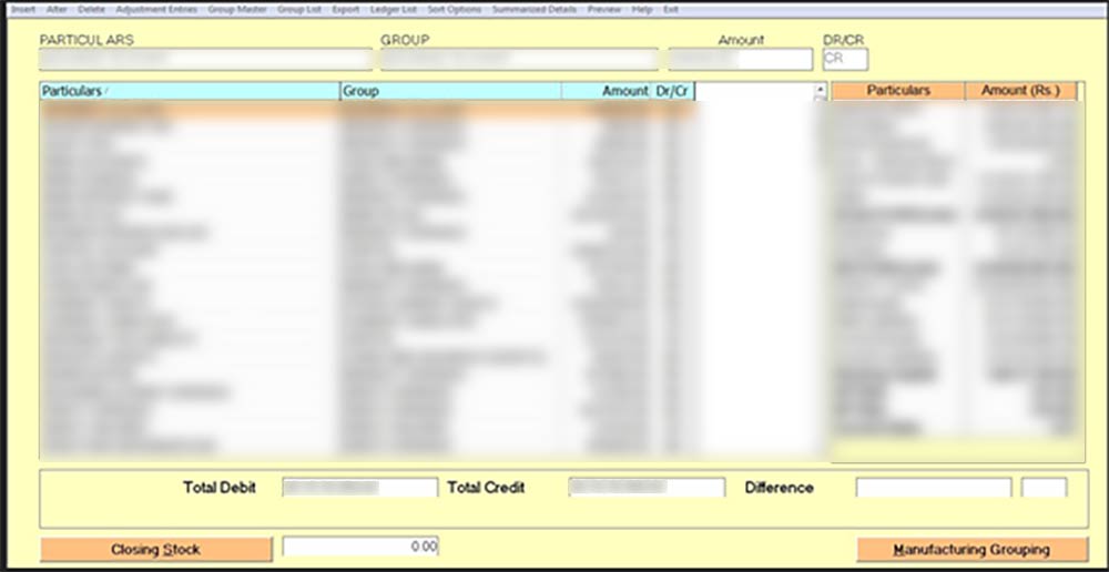 Genius Software Trial Balance
