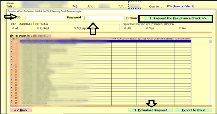 Gen TDS Software Request for Compliance Check