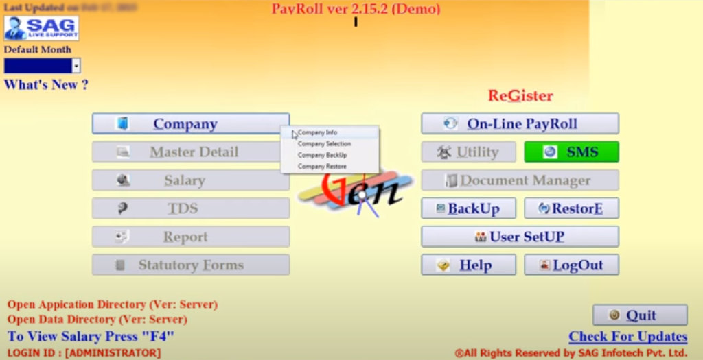Create Company via Gen Payroll Software Step 2