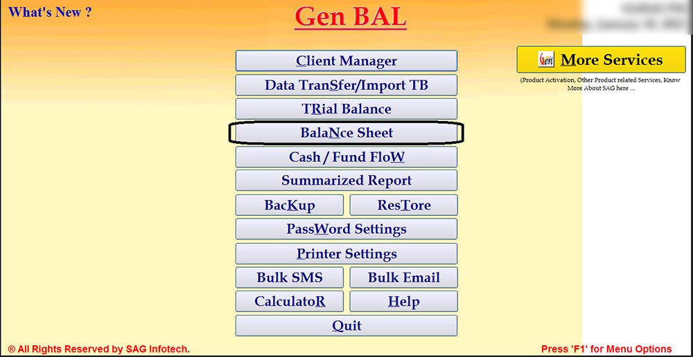 Gen Bal Software Dashboard