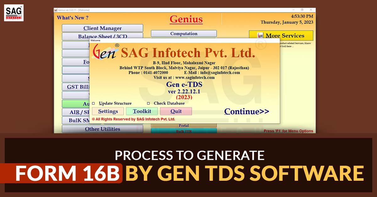 Process to Generate Form 16B by Gen TDS Software