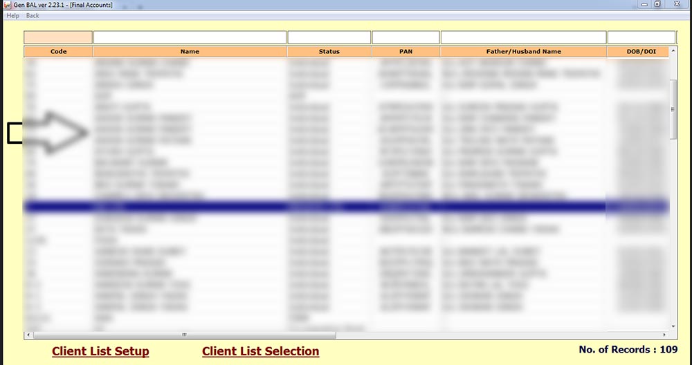 Gen Bal Software Client Details