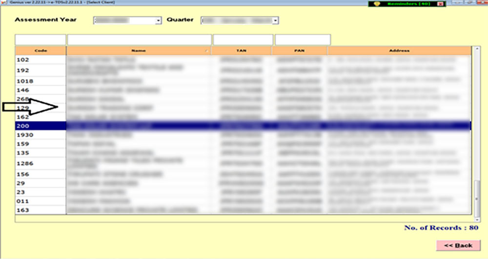 Gen TDS Software Client Details