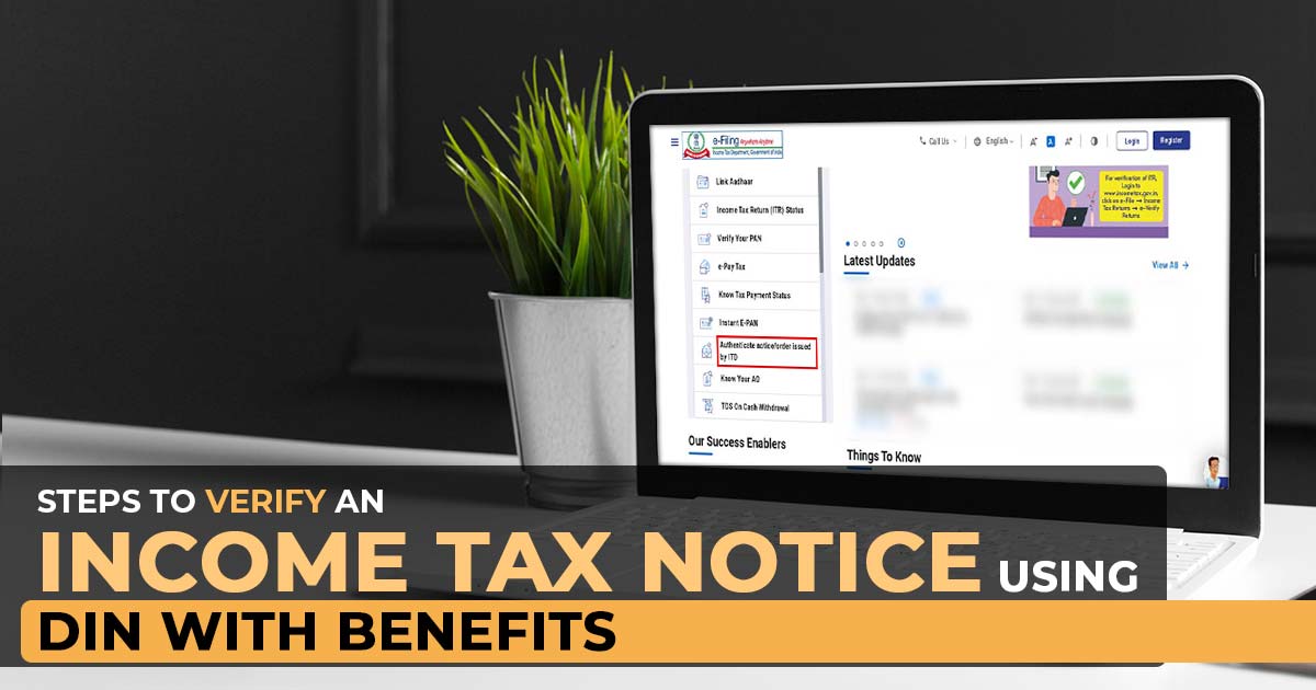 Steps to Verify an Income Tax Notice Using DIN with Benefits