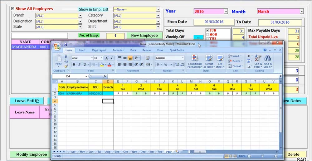 Gen Payroll Software Export Excel Sheet