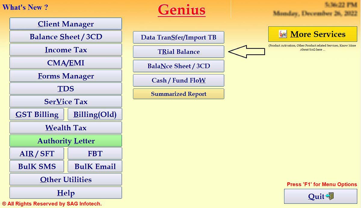 Gen Bal Software Dashboard